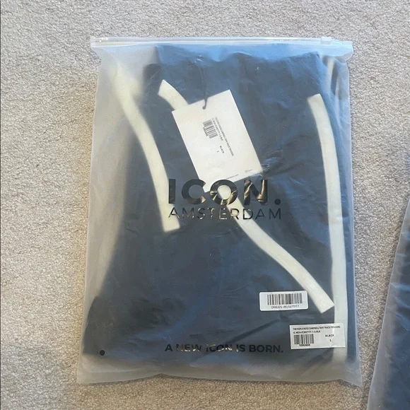 ICON Black and White Ross Campbell Tape Tracksuit Mens Jacket M & Pant S